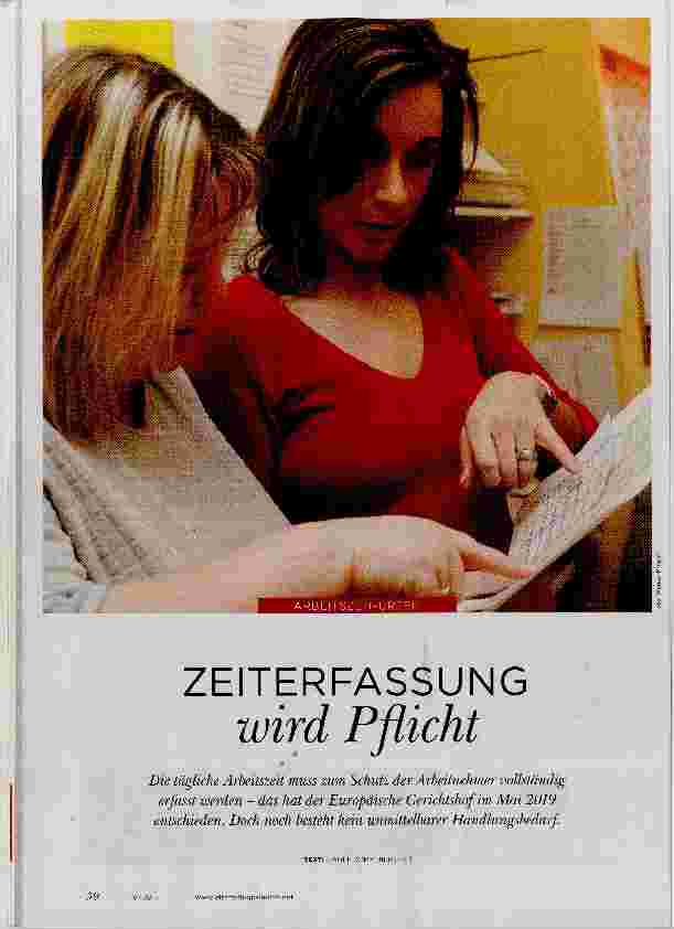 Vorschauseite 1: ZEITERFASSUNG wird Pflicht