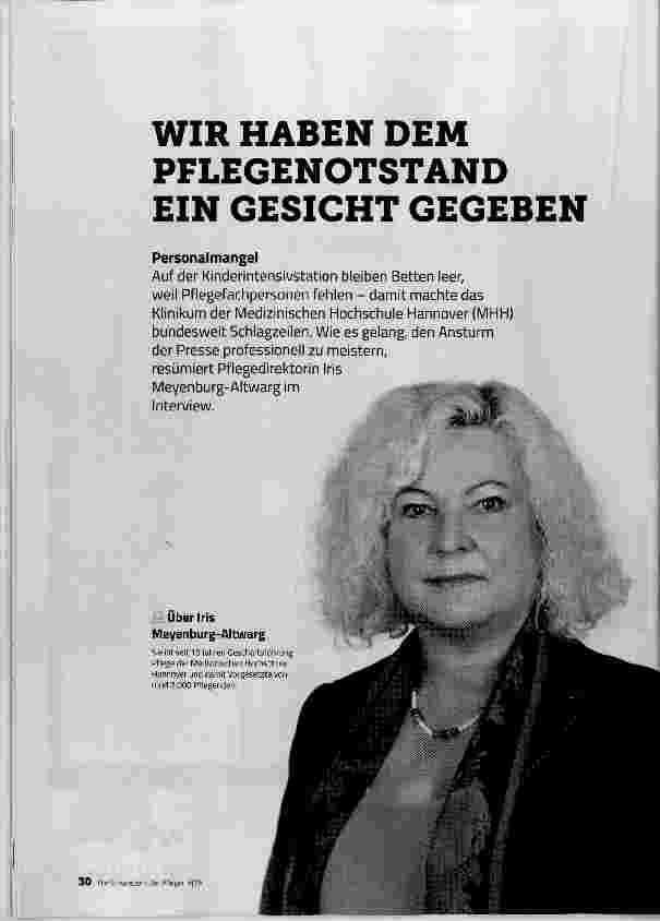 Vorschauseite 1: WIR HABEN DEM PFLEGENOTSTAND EIN GESICHT GEGEBEN