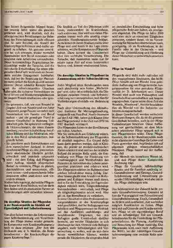 Vorschauseite 2: Infrastruktur der Krankenpflege am Arbeitsplatz Krankenhaus 2000