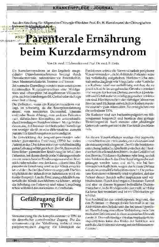 Vorschauseite 1: Parenterale Ernährung beim Kurzdarmsyndrom