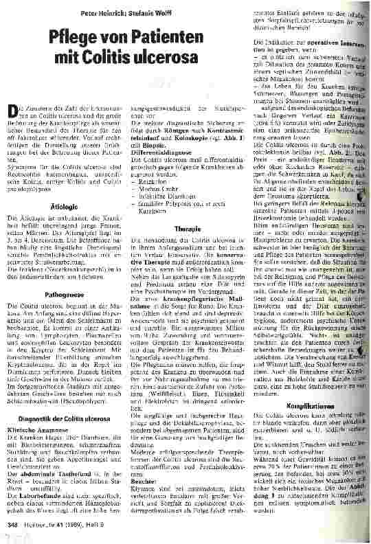Vorschauseite 1: Pflege von Patienten mit Colitis ulcerosa