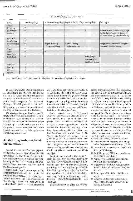 Vorschauseite 3: Veränderungen im Gesundheitsund Sozialwesen Neues Berufsprofil - neue Ausbildung für die Pflege