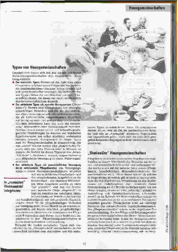 Vorschauseite 2: Betreute Wohngemeinschaften Entwicklung und Perspektiven für Pflegebedürftige und Demente