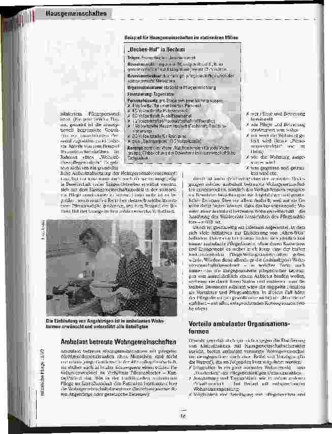 Vorschauseite 3: Betreute Wohngemeinschaften Entwicklung und Perspektiven für Pflegebedürftige und Demente