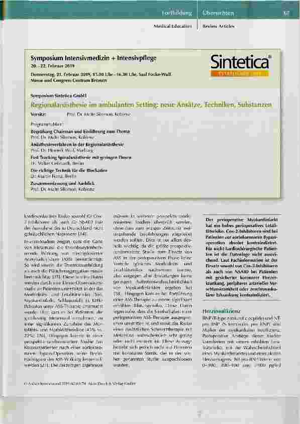 Vorschauseite 3: Nichtopioid-Analgetika in der perioperativen Schmerztherapie