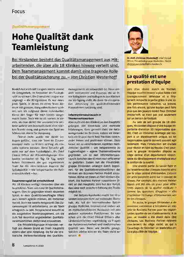 Vorschauseite 1: Hohe Qualität dank Teamleistung