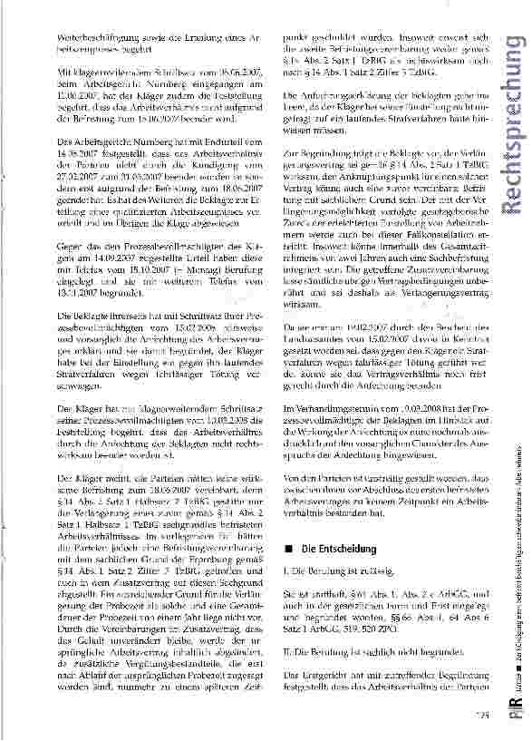 Vorschauseite 2: Zur Kündigung eines befristet beschäftigten schwerbehinderten Arbeitnehmers