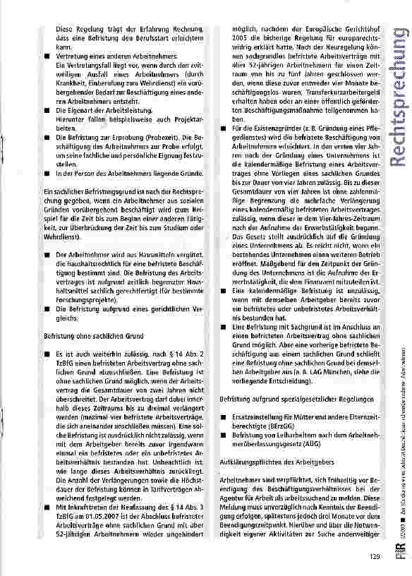 Vorschauseite 6: Zur Kündigung eines befristet beschäftigten schwerbehinderten Arbeitnehmers