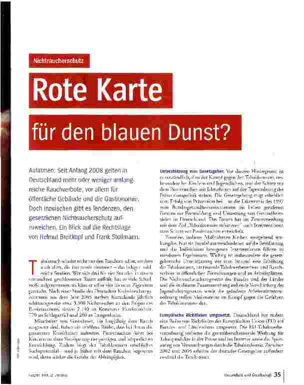 Vorschauseite 1: Rote Karte für den blauen Dunst?