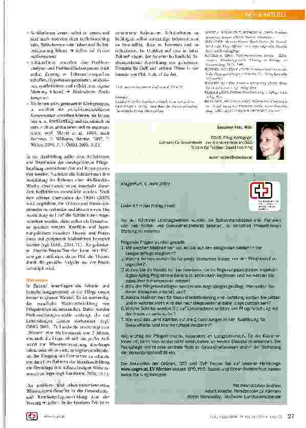 Vorschauseite 2: Problem-based Learning (PBL) in der Gesundheitsund Krankenpflegeausbildung