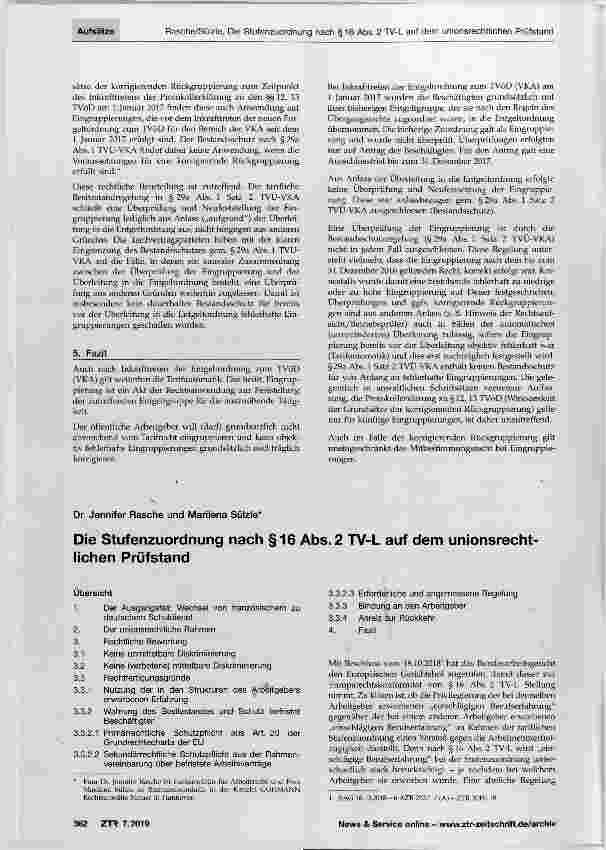 Vorschauseite 4: Rückgruppierung trotz Bestandsschutzes?