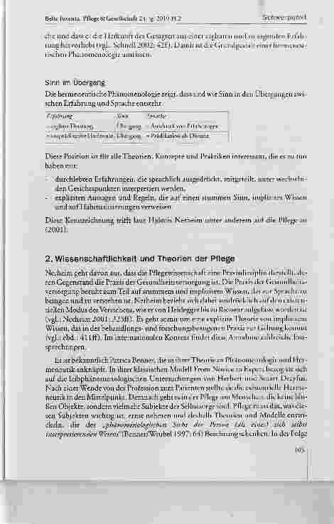 Vorschauseite 5: Zur Bedeutung der Pflegetheoriebildung aus phänomenologisch-hermeneutischer Sicht