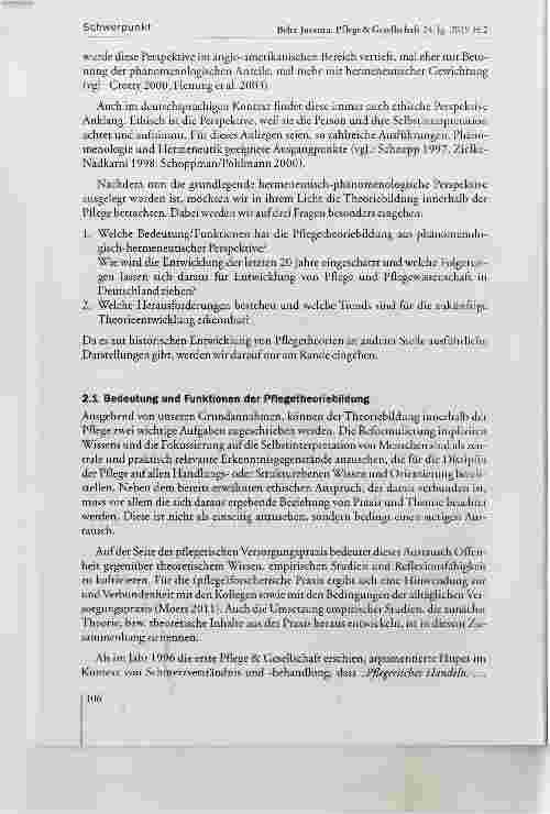 Vorschauseite 6: Zur Bedeutung der Pflegetheoriebildung aus phänomenologisch-hermeneutischer Sicht
