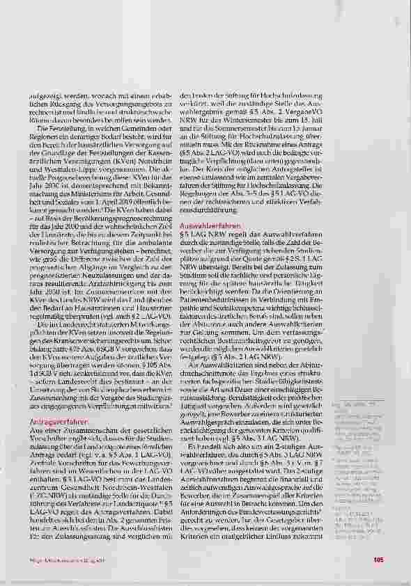 Vorschauseite 3: MedizinrechtDie Landarztquote in Nordrhein-Westfalen