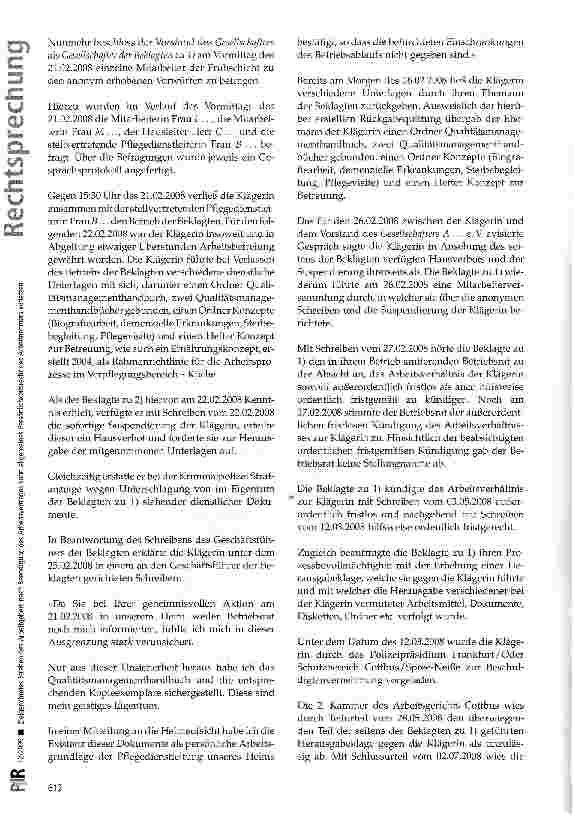 Vorschauseite 5: Zielgerichtetes Streben des Arbeitgebers nach Beendigung des Arbeitsvertrages kann allgemeines Persönlichkeitsrecht des Arbeitnehmers verletzen