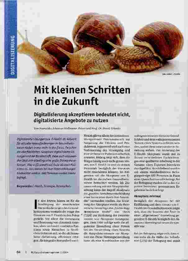 Vorschauseite 1: Mit kleinen Schritten in die Zukunft