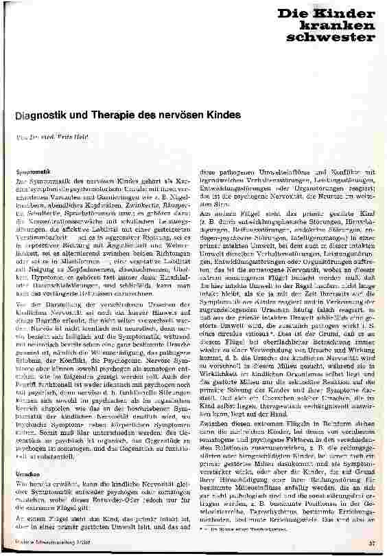 Vorschauseite 1: Diagnostik und Therapie des nervösen Kindes