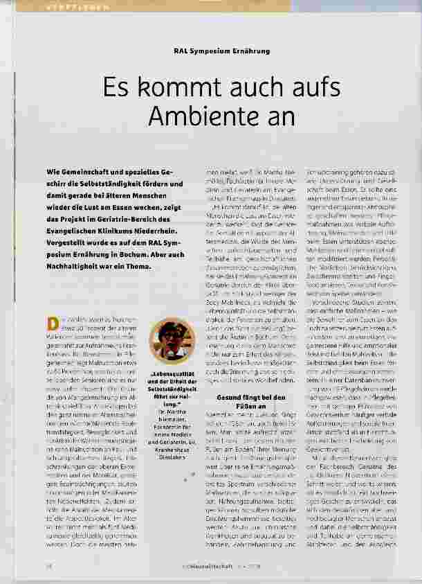 Vorschauseite 1: Es kommt auch aufs Ambiente an