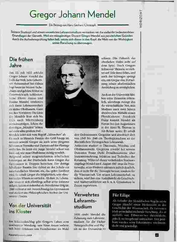 Vorschauseite 1: Gregor Johann Mendel
