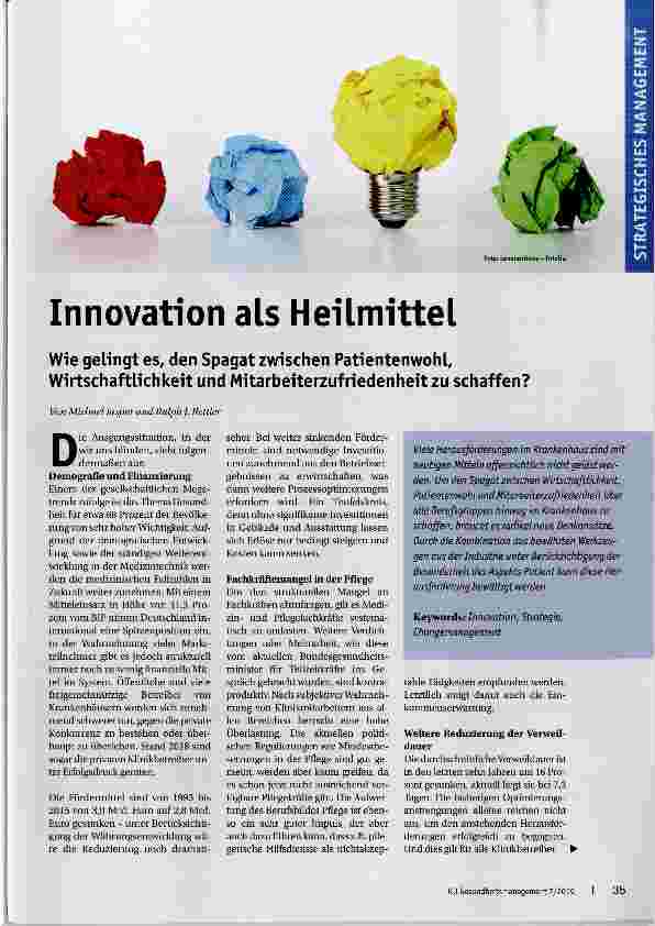 Vorschauseite 1: Innovation als Heilmittel