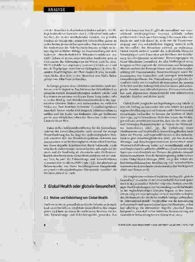 Vorschauseite 2: Global Health - Hope oder Hype?