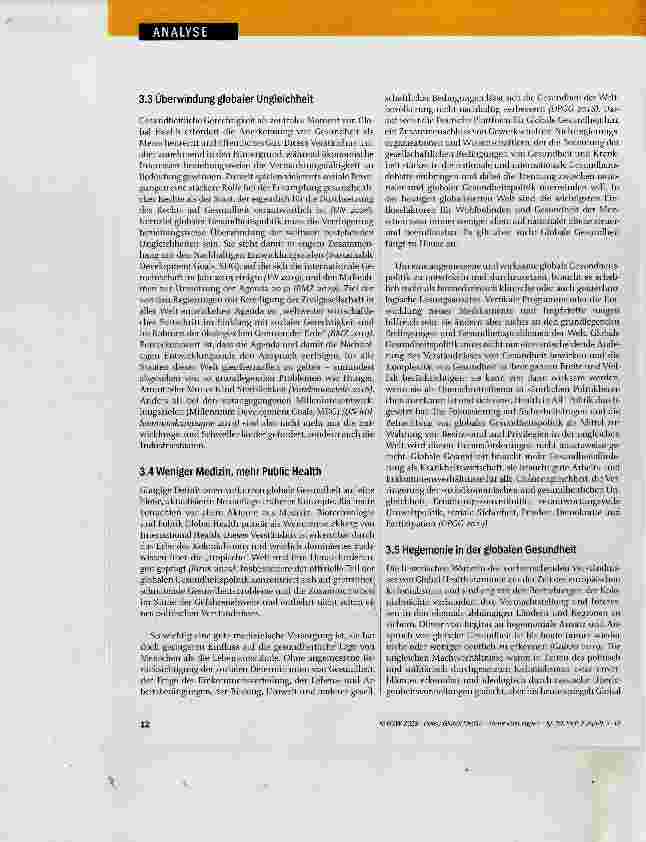 Vorschauseite 6: Global Health - Hope oder Hype?