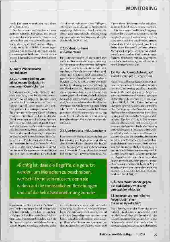 Vorschauseite 2: Kontroversen der sozialen Inklusion