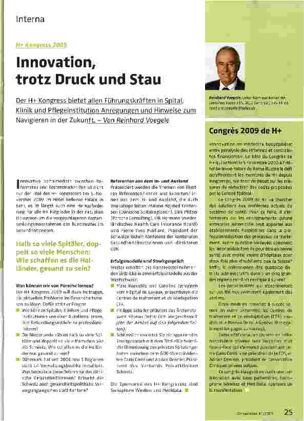 Vorschauseite 1: Innovation, trotz Druck und Stau
