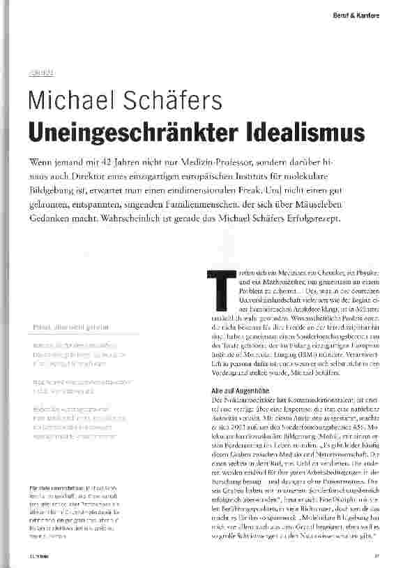 Vorschauseite 2: Michael Schäfers Uneingeschränkter Idealismus