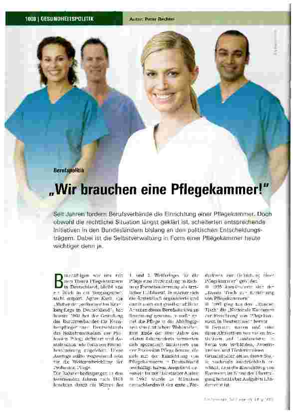 Vorschauseite 1: Wir brauchen eine Pflegekammer!