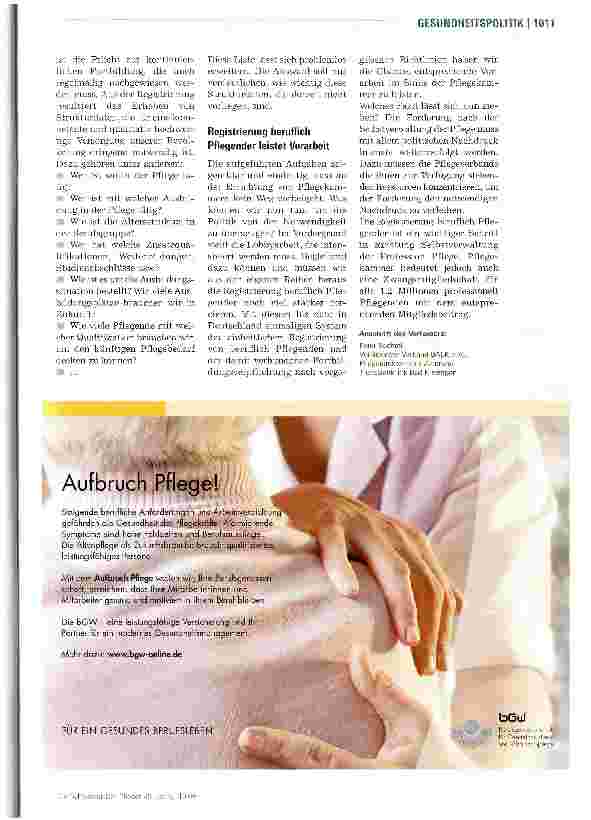Vorschauseite 4: Wir brauchen eine Pflegekammer!