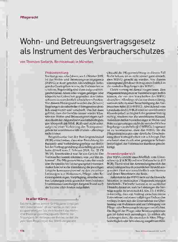 Vorschauseite 1: Wohnund Betreuungsvertragsgesetz als Instrument des Verbraucherschutzes