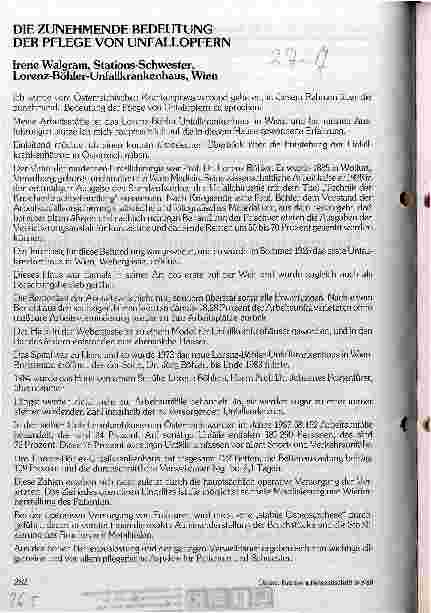 Vorschauseite 1: Die zunehmende Bedeutung der Pflege von Unfallopfern