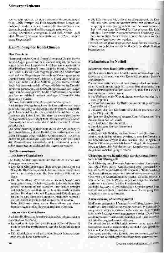 Vorschauseite 3: Pflege und sachgemäßer Umgang mit Kontaktlinsen