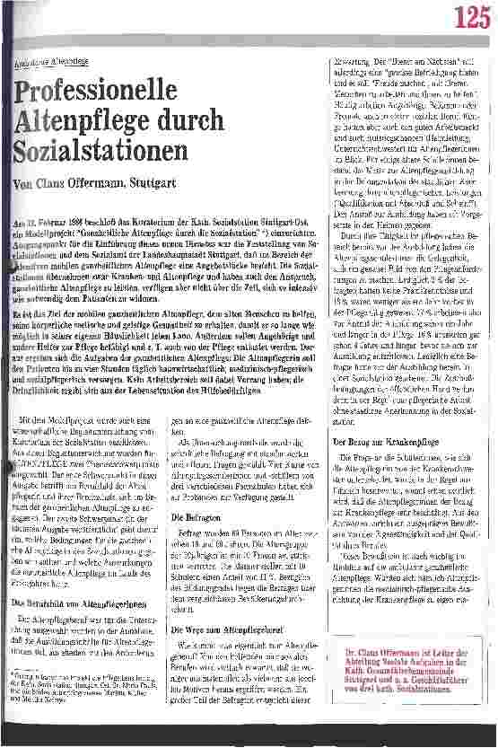 Vorschauseite 1: Ambulante Altenpflege: Professionelle Altenpflege durch Sozialstationen