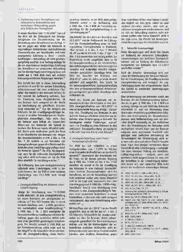 Vorschauseite 2: Unterbringung, Zwangsbehandlung, Fixierung Entwicklungen in der Rechtsprechung