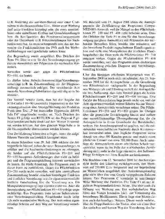 Vorschauseite 2: Praxissoftware für Ärzte muss frei von manipulativer Werbung seinSGB V § 73 Abs. 8 Satz 7