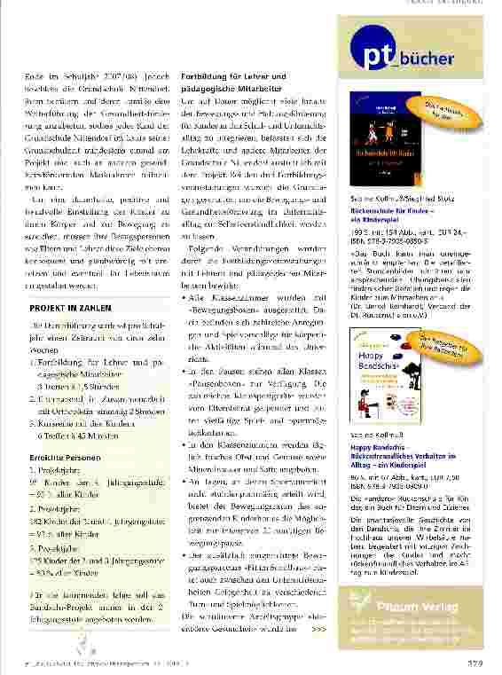 Vorschauseite 2: Physiotherapeutische Prävention in der Grundschule