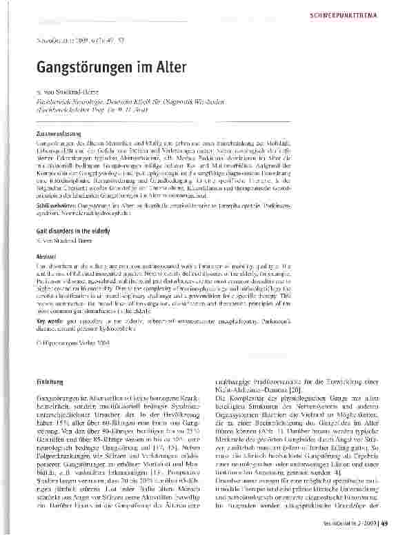 Vorschauseite 1: Gangstörungen im Alter