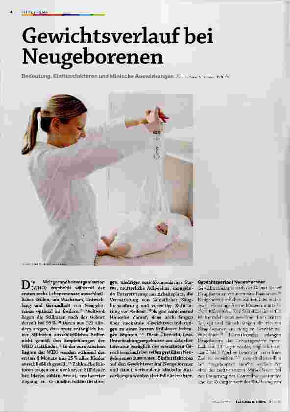 Vorschauseite 1: Gewichtsverlauf bei Neugeborenen