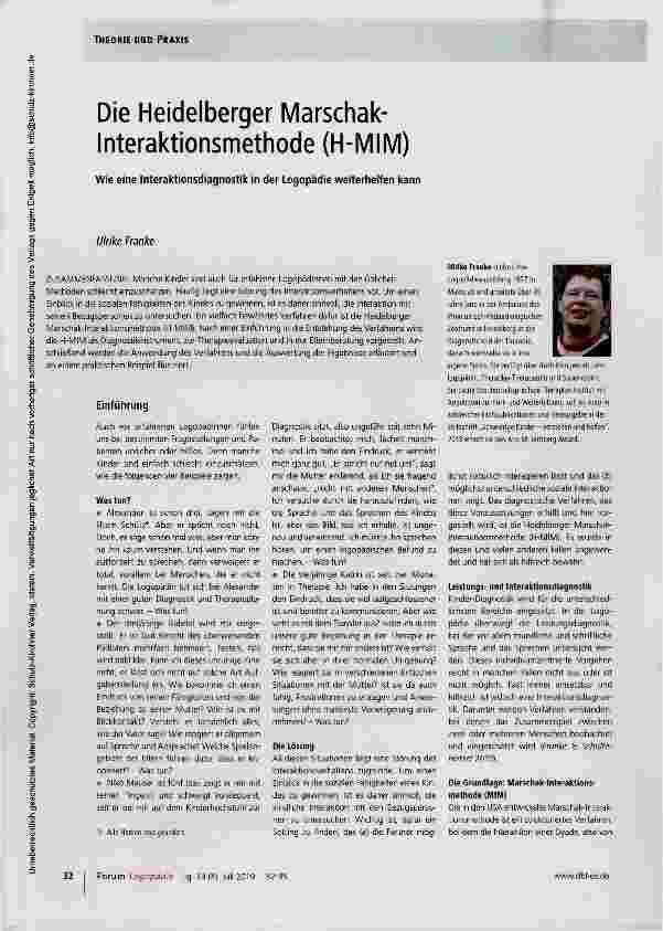 Vorschauseite 1: Die Heidelberger Marschak- Interaktionsmethode (H-MIM)