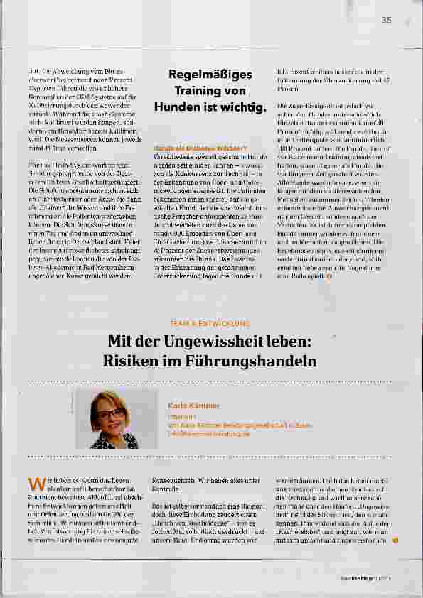 Vorschauseite 2: Blutzucker-Überwachung in der Praxis: Was ist besser? Hund oder Smartphone?