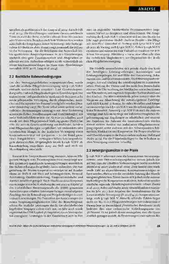 Vorschauseite 3: Die Sicherstellung der ambulanten Versorgung in stationären Pflegeeinrichtungen