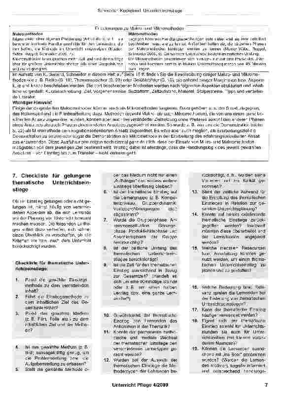 Vorschauseite 6: Unterrichtseinstieg - Schlüssel zum Eintritt in eine Lernlandschaft