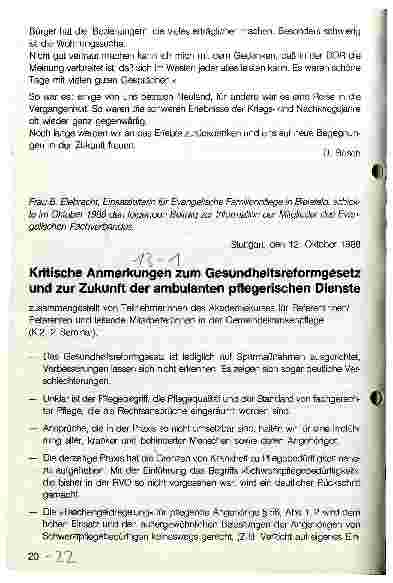 Vorschauseite 1: Kritische Anmerkungen zum Gesundheitsreformgesetz und zur Zukunft der ambulanten pflegerischen Dienste