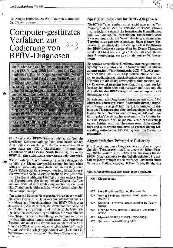 Vorschauseite 1: Computer-gestütztes Verfahren zur Codierung von BPflV-Diagnosen