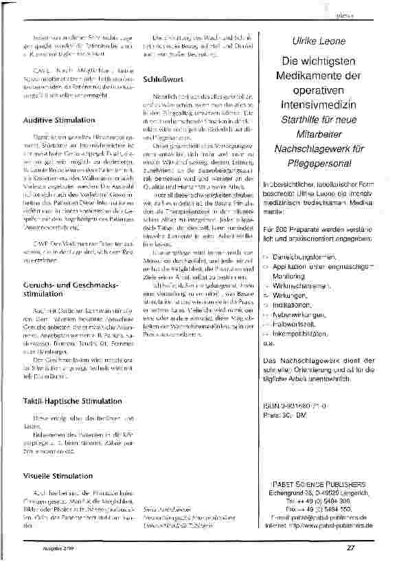 Vorschauseite 2: Die Frührehabilitation von SHT-Patienten: bereits auf Intensiv-Pflegestation ein Schlagwort