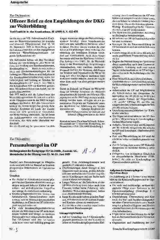 Vorschauseite 1: Zur Diskussion gestellt: Personalmangel im OP