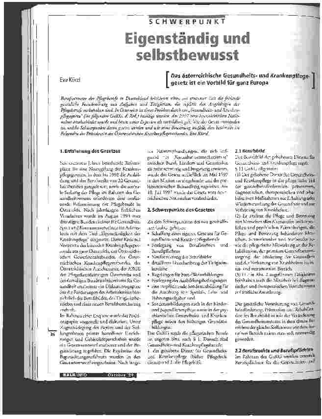 Vorschauseite 1: Eigenständig und selbstbewußt