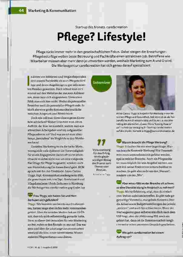 Vorschauseite 1: Pflege? Lifestyle!